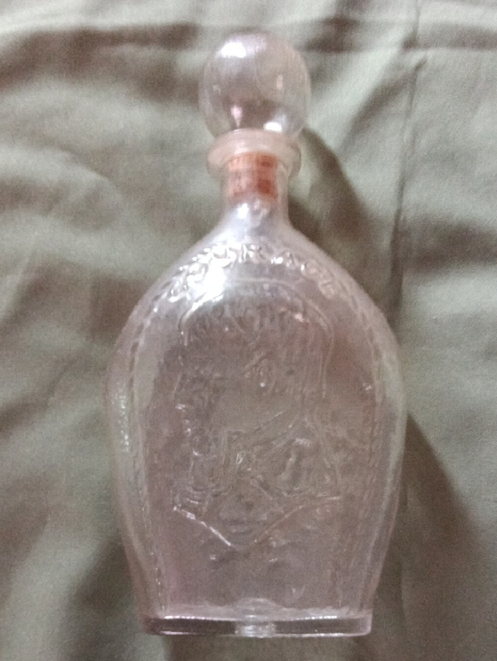Vintage Lord Calvert "Courage"  Glass Decanter with Original Stopper
